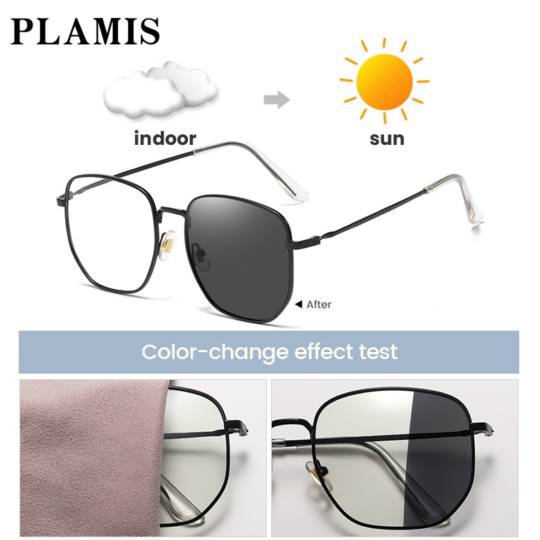 Kính mắt PLAMIS gọng kim loại chống tia bức xạ ánh sáng xanh thời trang dành cho cả nam và nữ