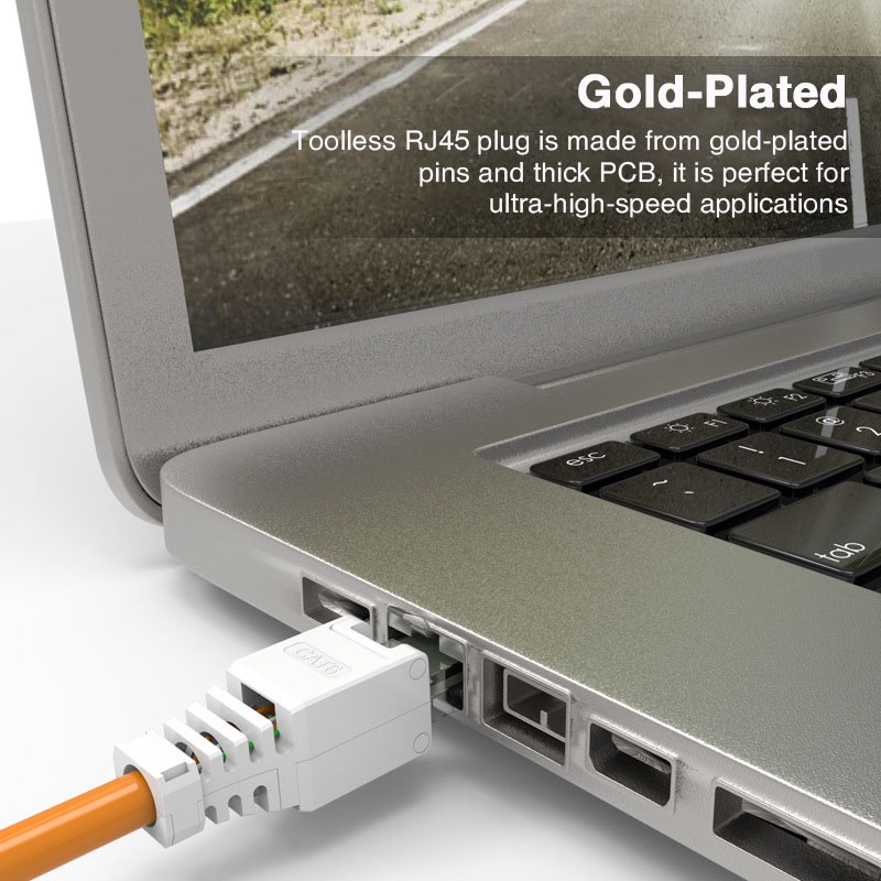 Công cụ Miễn phí Đầu nối RJ45 CAT6 Phích cắm kết nối Ethernet, 23AWG đến 26AWG Cáp Internet Cắm cài đặt Quá trình cài đặt