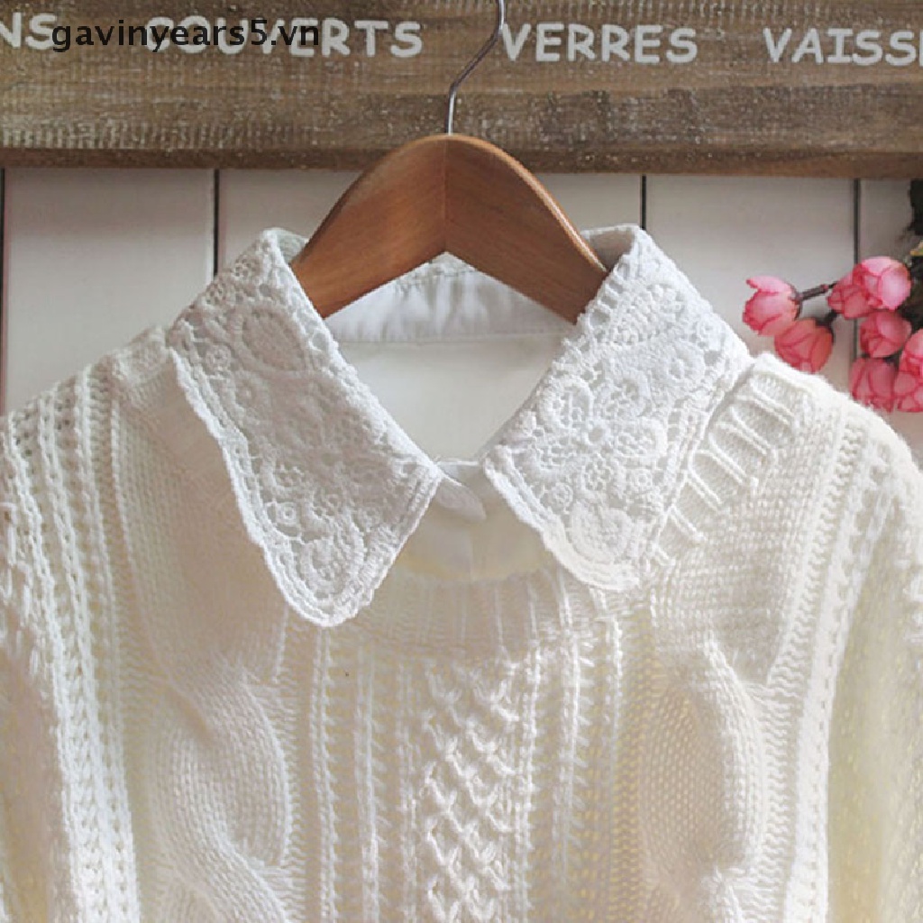 [gavin] Áo Sơ Mi Giả Cổ Búp Bê Có Thể Tháo Rời Phong Cách Vintage Mùa Đông Cho Nữ