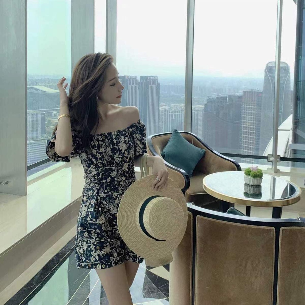 Áo liền quần PERTY tay phồng phong cách Hàn Quốc thời trang cho nữ