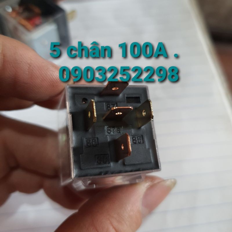 rơ le - relay 12v -24v 4 chân - 5 chân 100 a chế lắp cho còi ,đèn...