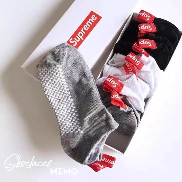 Combo Tất Supreme Cổ Ngắn Full Box- Tất Dệt Kim Chất Lượng Cao
