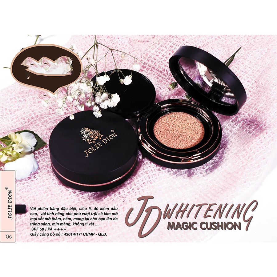 Phấn nước Cushion JD WHITENGING Magic siêu mịn 2 lõi 30g chính hãng HALOMI