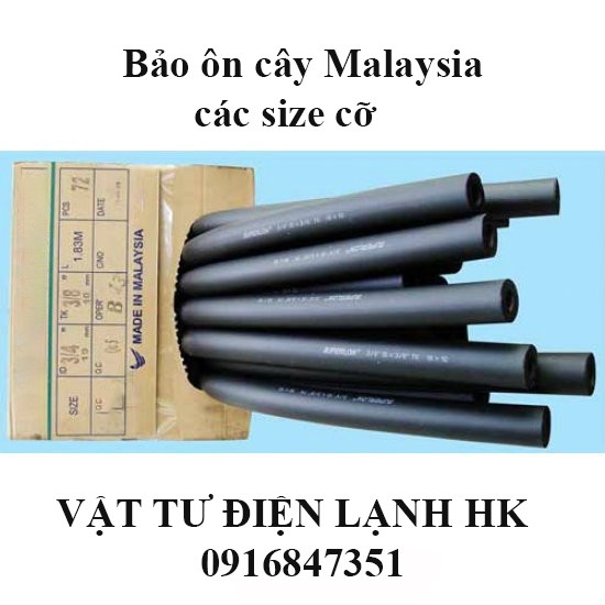 Ống bảo ôn điều hòa máy lạnh các size cỡ - Bảo ôn cây đen