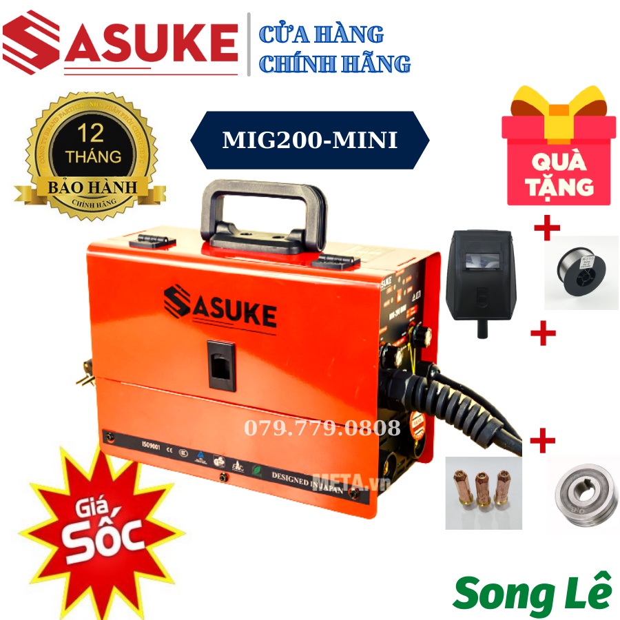 Máy Hàn Mig 3 Chức Năng không dùng khí SASUKE - KENMAX - KINGWELD Mig 200 mini - Tặng Full Phụ kiện