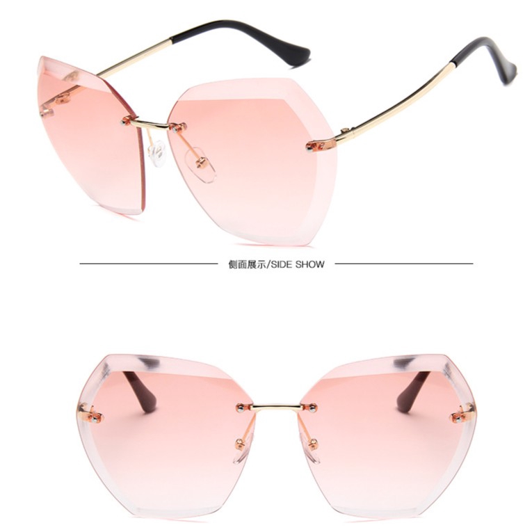 Fashion Frameless Sunglasses Women UV400 With Metal Frame