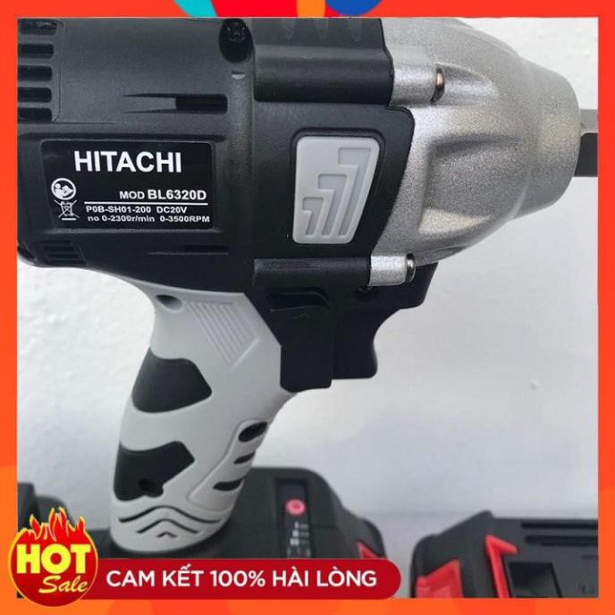 [Hàng Tốt] Máy siết bulong Hitachi nkhoong chổi than tặng kèm bộ phụ kiện