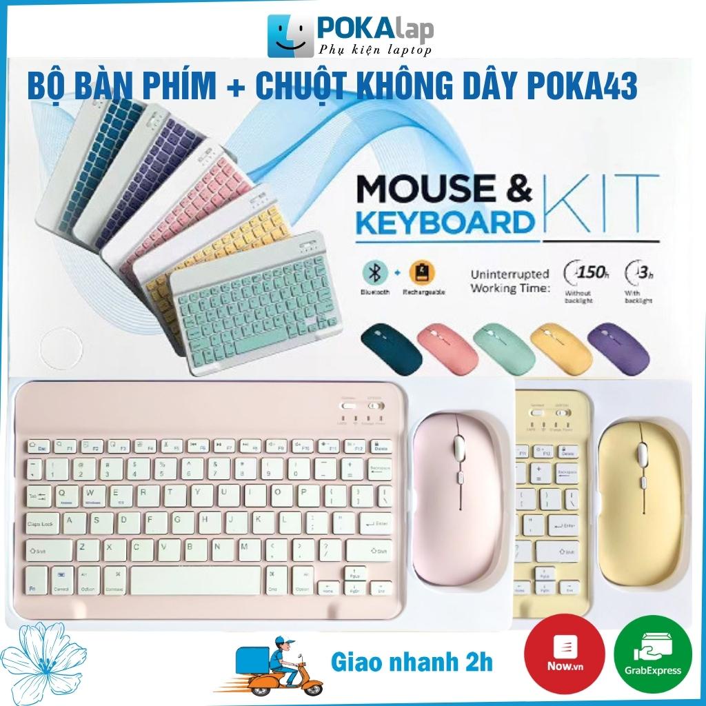 Bộ bàn phím và chuột máy tính bluetooth không dây POKA43 10 inch gọn nhẹ, tiện lợi – POKALAP