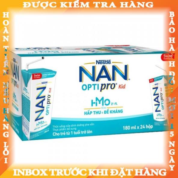 Thùng sữa pha sẵn NESTLE NAN 4 OPTIPRO KID date mới (180ml/115ml) mẫu mới trongnhan