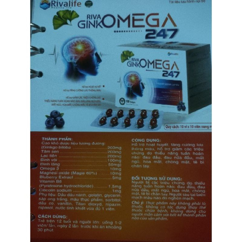 ✅ Hoạt huyết dưỡng não Ginko OMEGA 247 giúp tuần hoàn máu não, giảm ù tai, hoa mắt ,chóng mặt, tai biến mạch máu não,