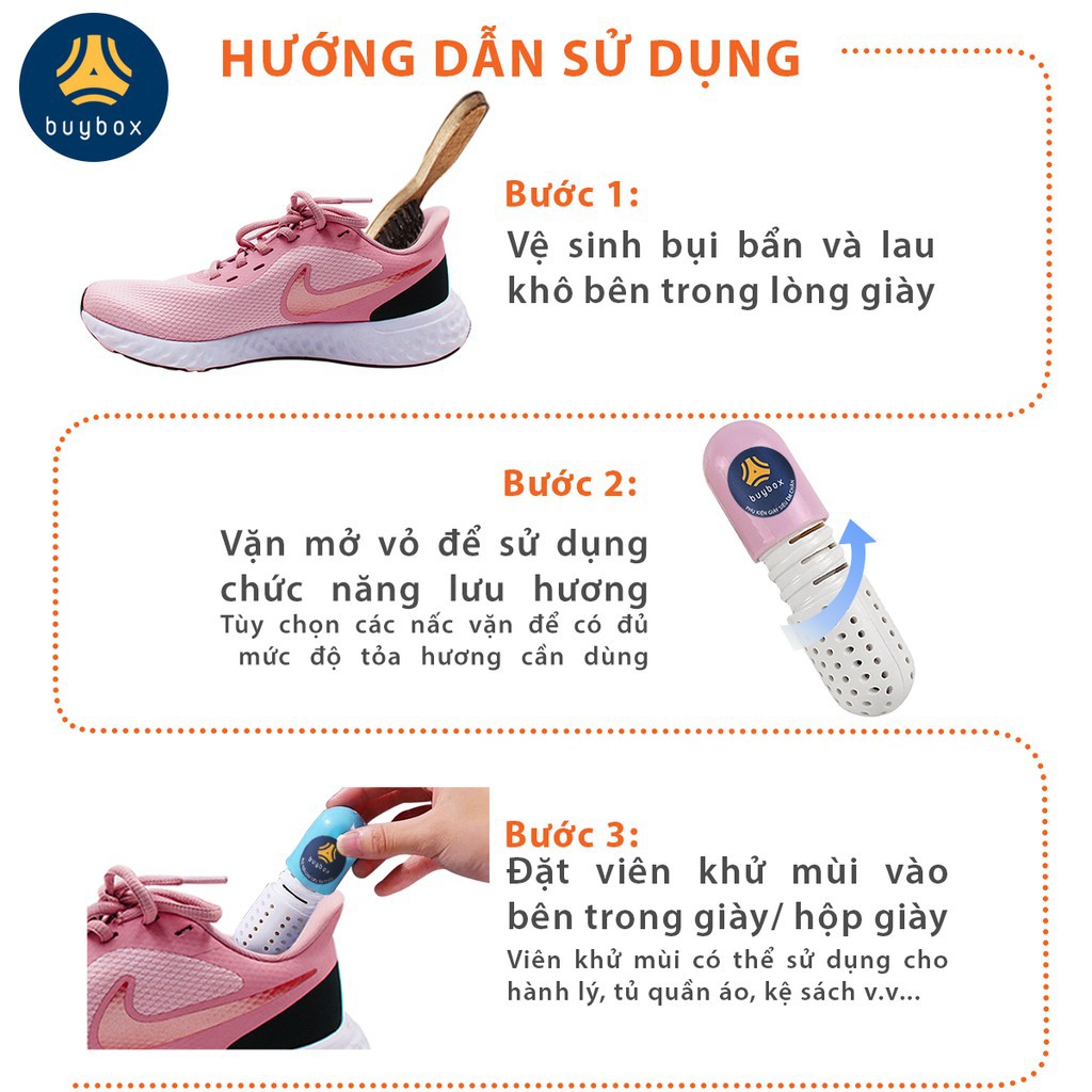 [ẢNH THẬT] Hai viên khử mùi hôi giày và ngăn ngừa vi khuẩn gây ẩm mốc - buybox - BBPK64 TOP CHAY