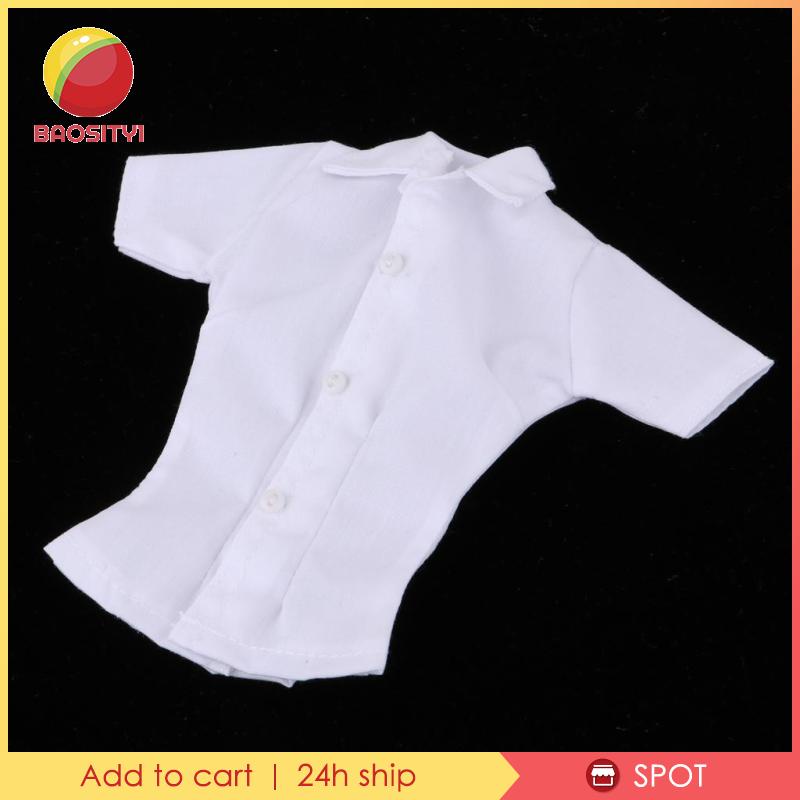 [Baosity1] Áo Sơ Mi Trắng Tay Ngắn Cho Mô Hình Nữ 12 &quot;Tỷ Lệ 1 / 6