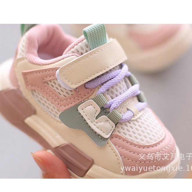 Giày Thể Thao Bé Gái Phối Lưới Thoáng Khí Size Từ 1 - 5 Tuổi - Êm Nhẹ, Ôm Chân
