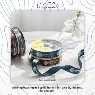 [Lẻ] Ruy băng lụa chữ "Love Is Long" bản 2,5cm đẹp chất lượng tốt