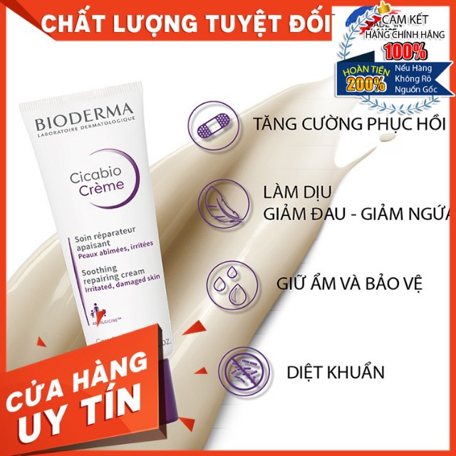 [HÀNG NHẬP KHẨU] Kem Dưỡng Phục Hồi Da Tổn Thương Làm Dịu Da Hạn Chế Sẹo Thâm Mụn Bioderma Cicabio Creme 40ml