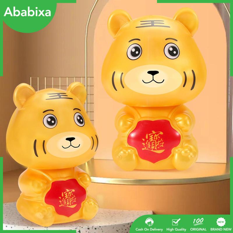 [Ababixa] Ống Heo Tiết Kiệm Tiền Xu Hình Hổ Bằng Nhựa Để Bàn Giường Ngủ