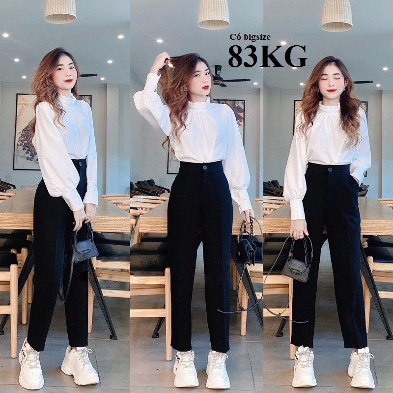 Quần Tây Học Sinh Sinh Viên, Dáng Cơ bản Lưng Cao Ngang Rốn, Vải Tuyết Mưa cao cấp có Bigsize 85KG