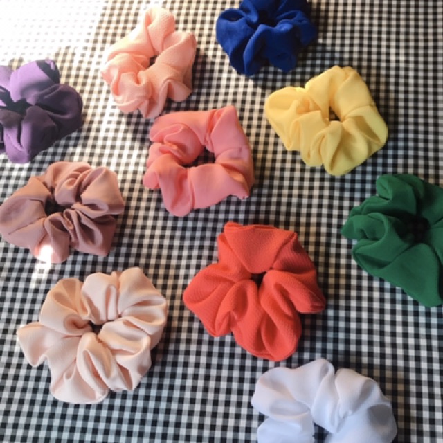 Buộc tóc vải scrunchies phong cách Hàn quốc