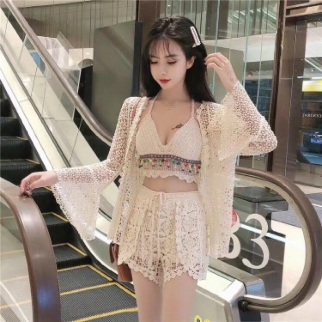 [HÀNG HOT] Set bikini len đính hạt đủ màu