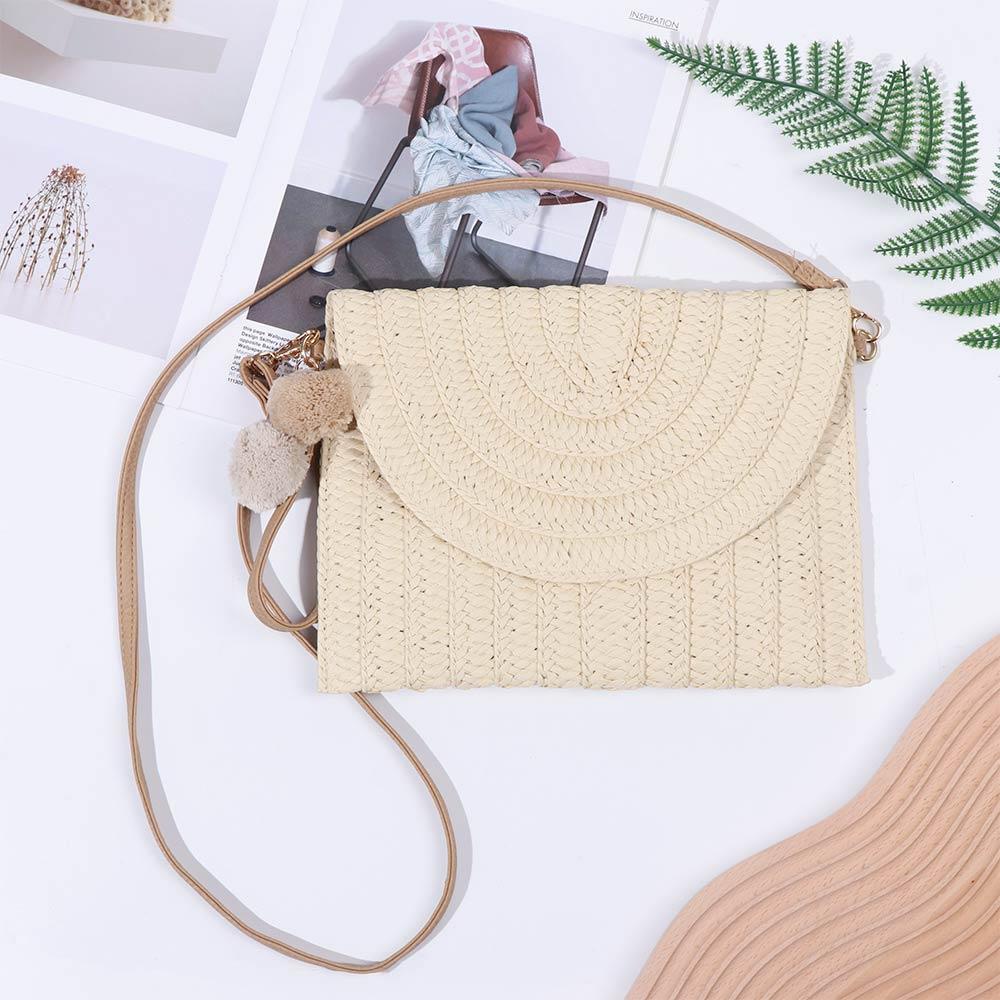 KENT1 Túi Cói Đan Thủ Công Xinh Xắn Hợp Thời Trang Cho Bạn Gái