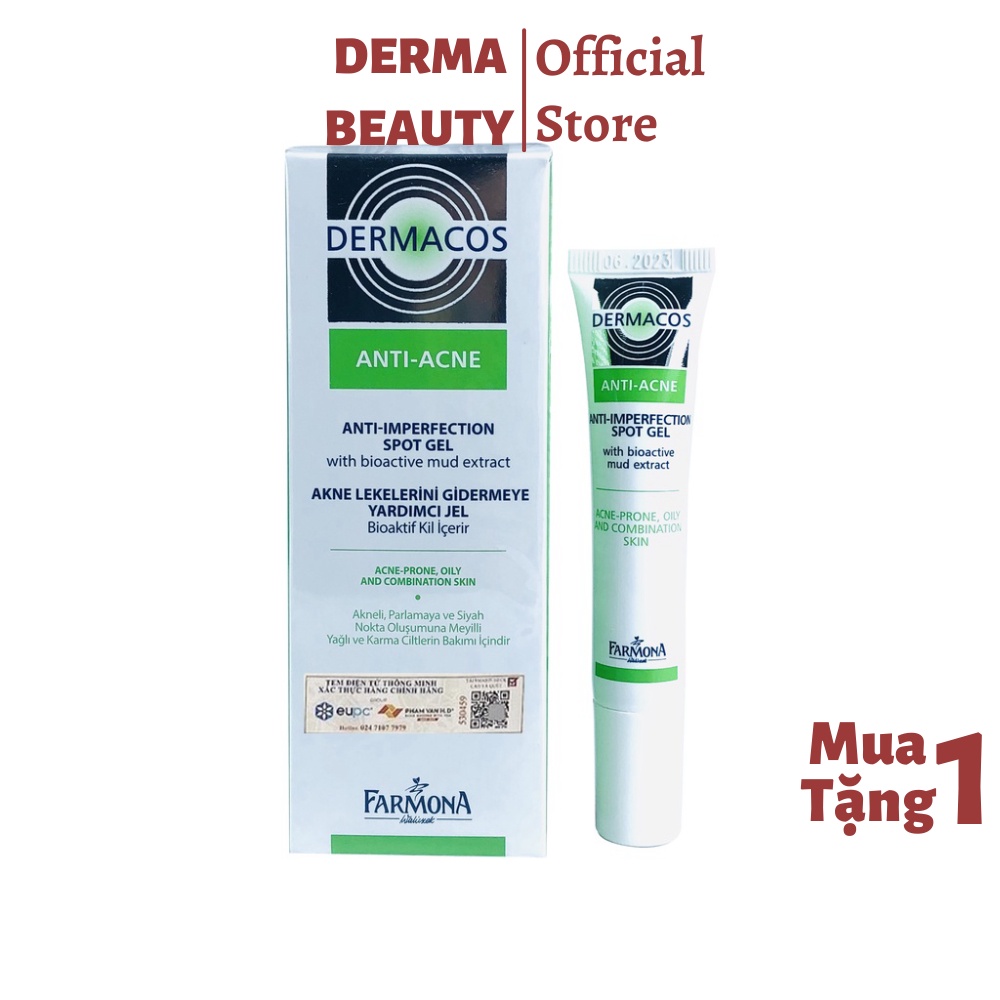 Kem chấm mụn, giảm viêm tức thì Dermacos Anti Acne Imperfection Spot Gel 15ml