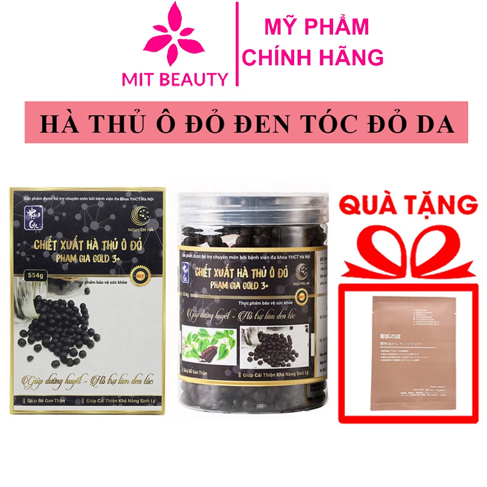 Hà Thủ Ô Phạm Gia Gold 3+ Việt Nam Hộp 554gr Mit Beauty Đen Tóc Đỏ Da Không Lo Bạc Sớm