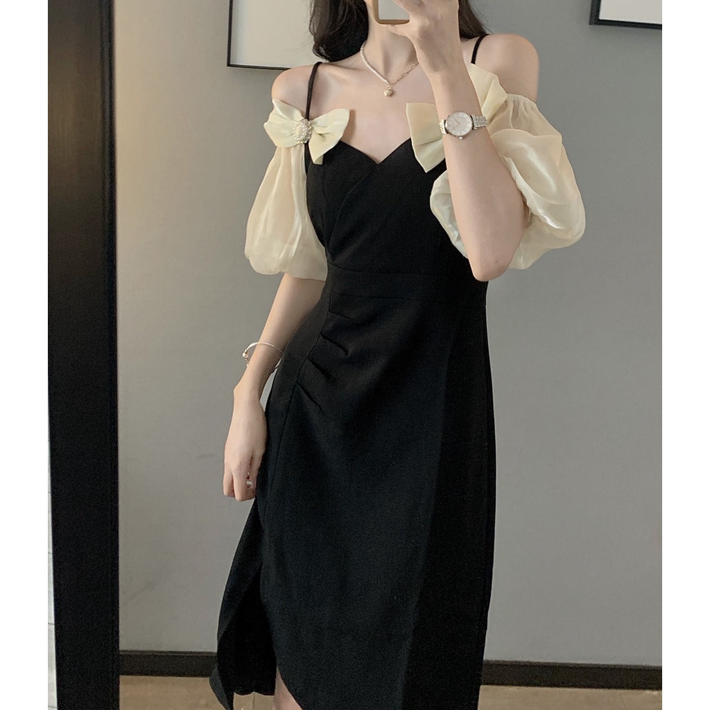 Đầm Hai Dây Dáng Ôm Phong Cách Pháp Cổ Điển Thời Trang Mùa Hè 2022 Dành Cho Nữ