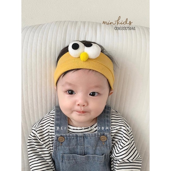 Băng đô, turban hoạ tiết mắt chim cho bé