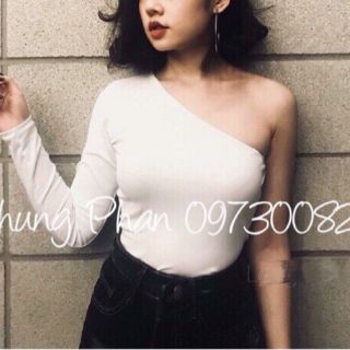 Áo lệch vai 1 tay trơn