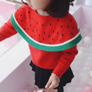 Áo Len Dưa Hấu Bé Gái ( Hàng Về Trả Khách Oder )