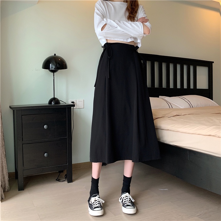 Chân váy chữ A SUXI lưng cao đơn giản phong cách cổ điển