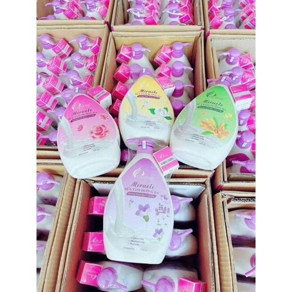 Sữa tắm dưỡng trắng da hương nước hoa MIRACLE 1000ml/Tặng kèm nước hoa mini