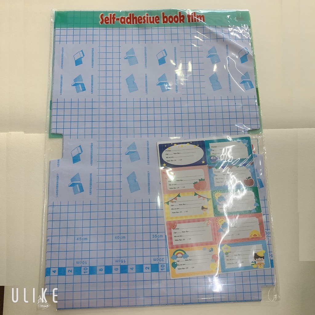 [KÈM QUÀ TẶNG] Tập 10 tờ Decal bọc sách vở size 43x30cm TCT032 kèm nhãn vở + bút chì