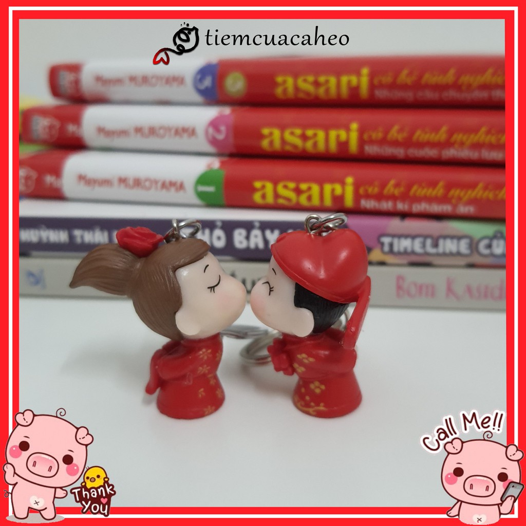 (Sẵn Hàng tại SG, ship hỏa tốc 2h) Móc khóa Cặp Đôi Hôn Nhau, keychain cartoon couple cute hot trend Tiệm Của Cá Heo