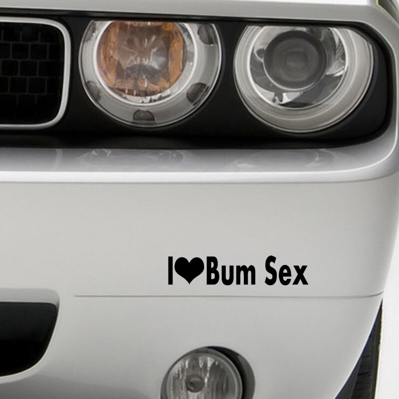 Decal dán trang trí xe hơi họa tiết I Love Bum Sex bằng chất liệu Vinyl kích thước 15.7CM*3.4CM