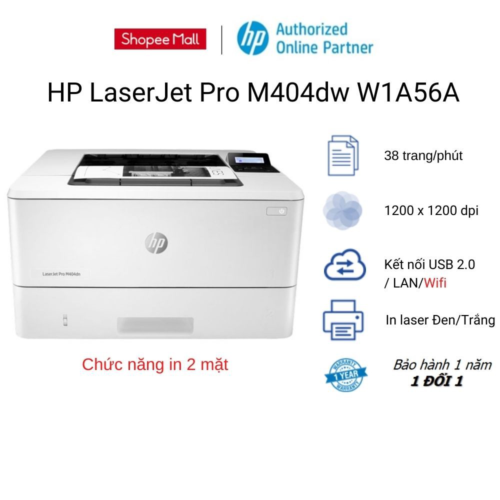 [ELHPPK Giảm 10% Tối đa 500K] Máy in HP LaserJet Pro 400 M404dw / M404DN Chính hãng BH 36 tháng.