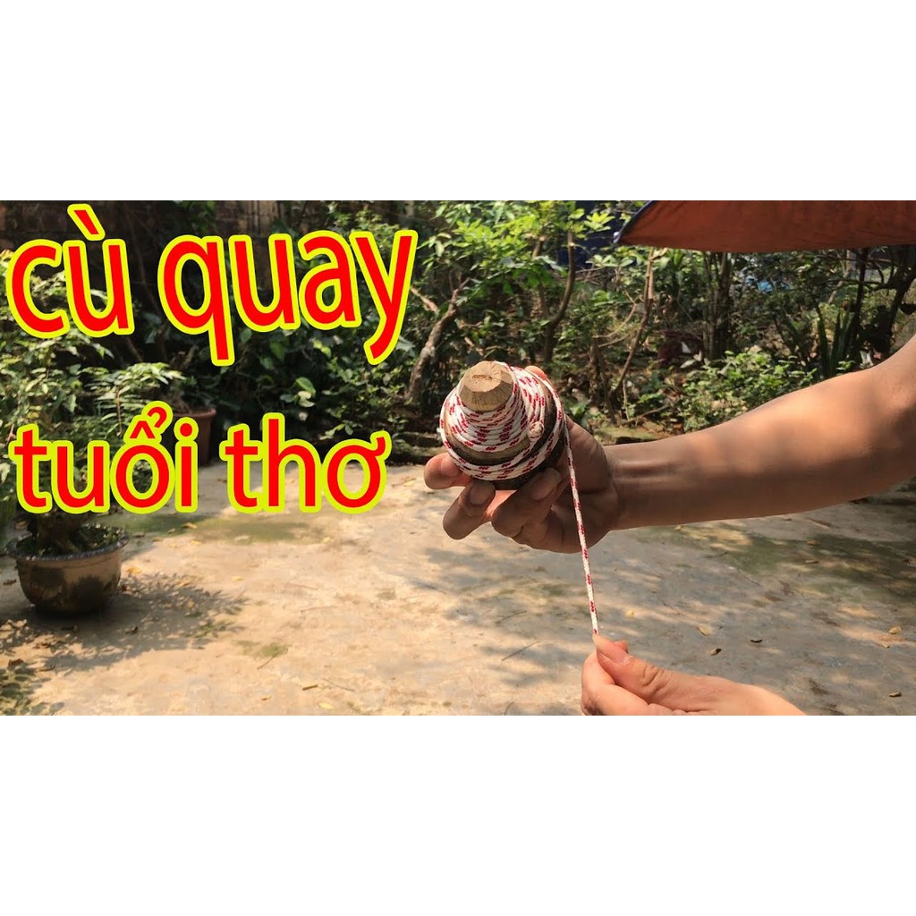 Tặng kèm dây Bông vụ bằng gỗ, con quay gỗ, hàng cực đẹp