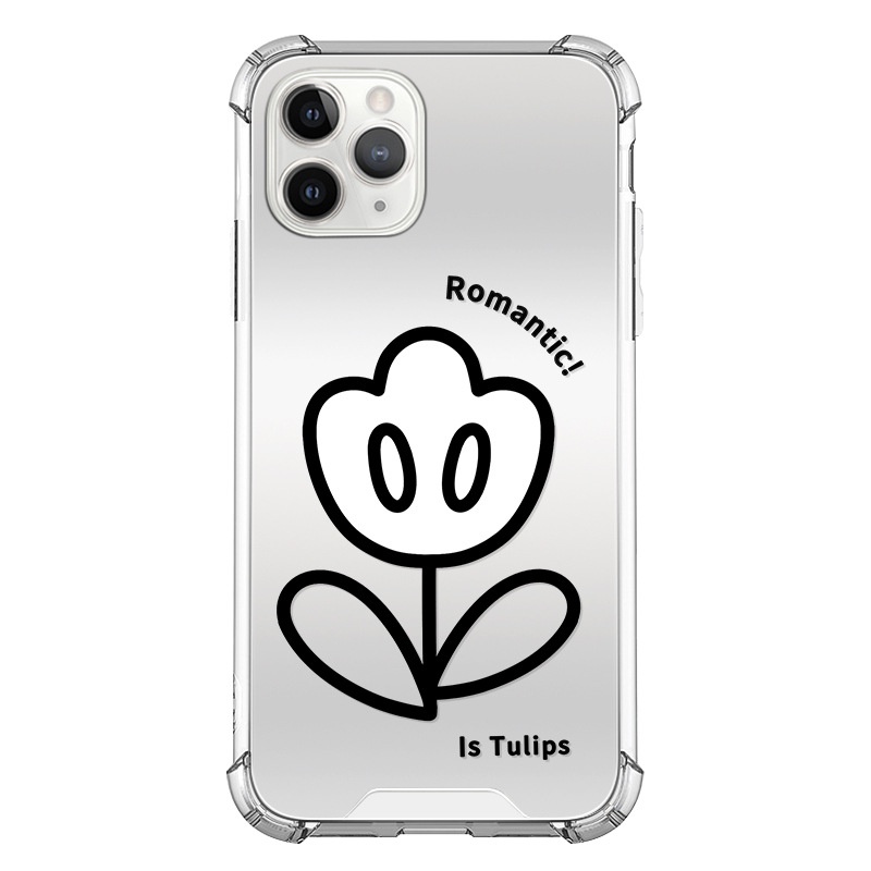 Ốp lưng iphone Ốp Điện Thoại Tráng Gương Họa Tiết Hoa Cho iPhone 13Promax 12 11 6/7/8 xr Dinuo case