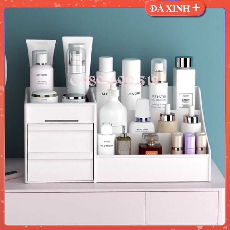 Kệ Đựng Mỹ Phẩm Đa Năng 3 Tầng 2 Ngăn Kéo Tiện Dụng