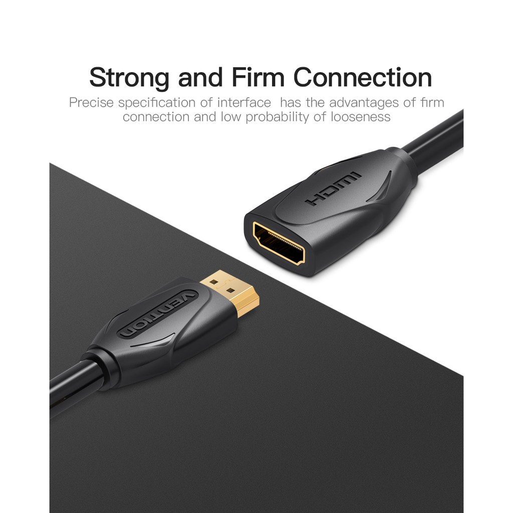 Cáp mở rộng Vention chuyển đổi jack Mini HDMI HD 1080P 3D 1.4V