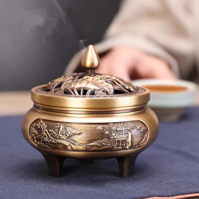 Lư trầm hương, đốt trầm bằng đồng