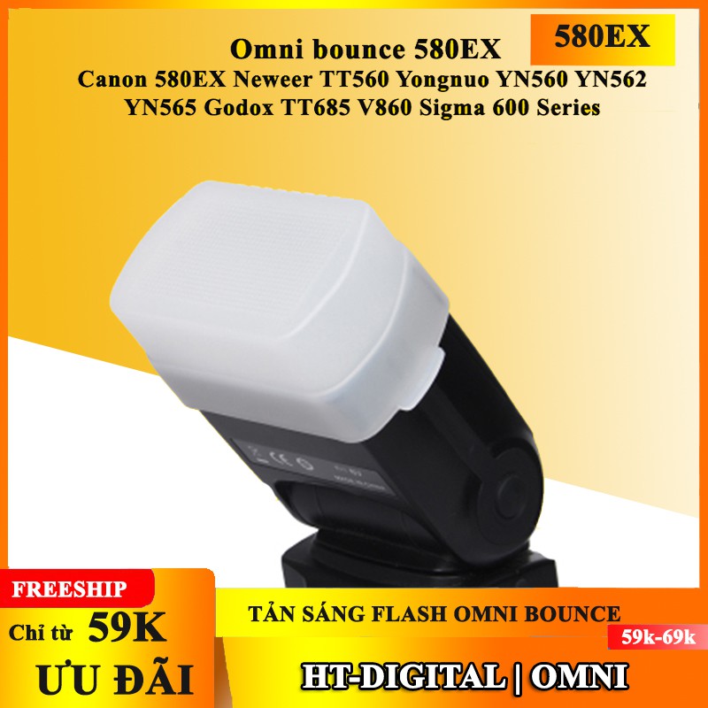 Tản sáng flash Omni bounce 580EX Neweer TT560 Yongnuo YN560 YN562 YN565 Godox TT685 V860 Sigma 600 Series