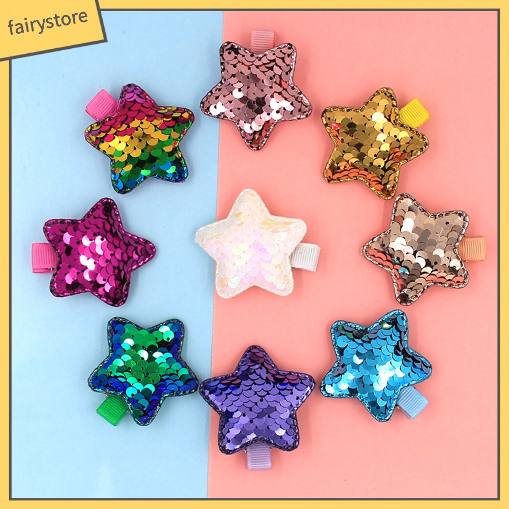Kẹp Tóc Hình Ngôi Sao Đính Kim Sa Lấp Lánh Cho Bé