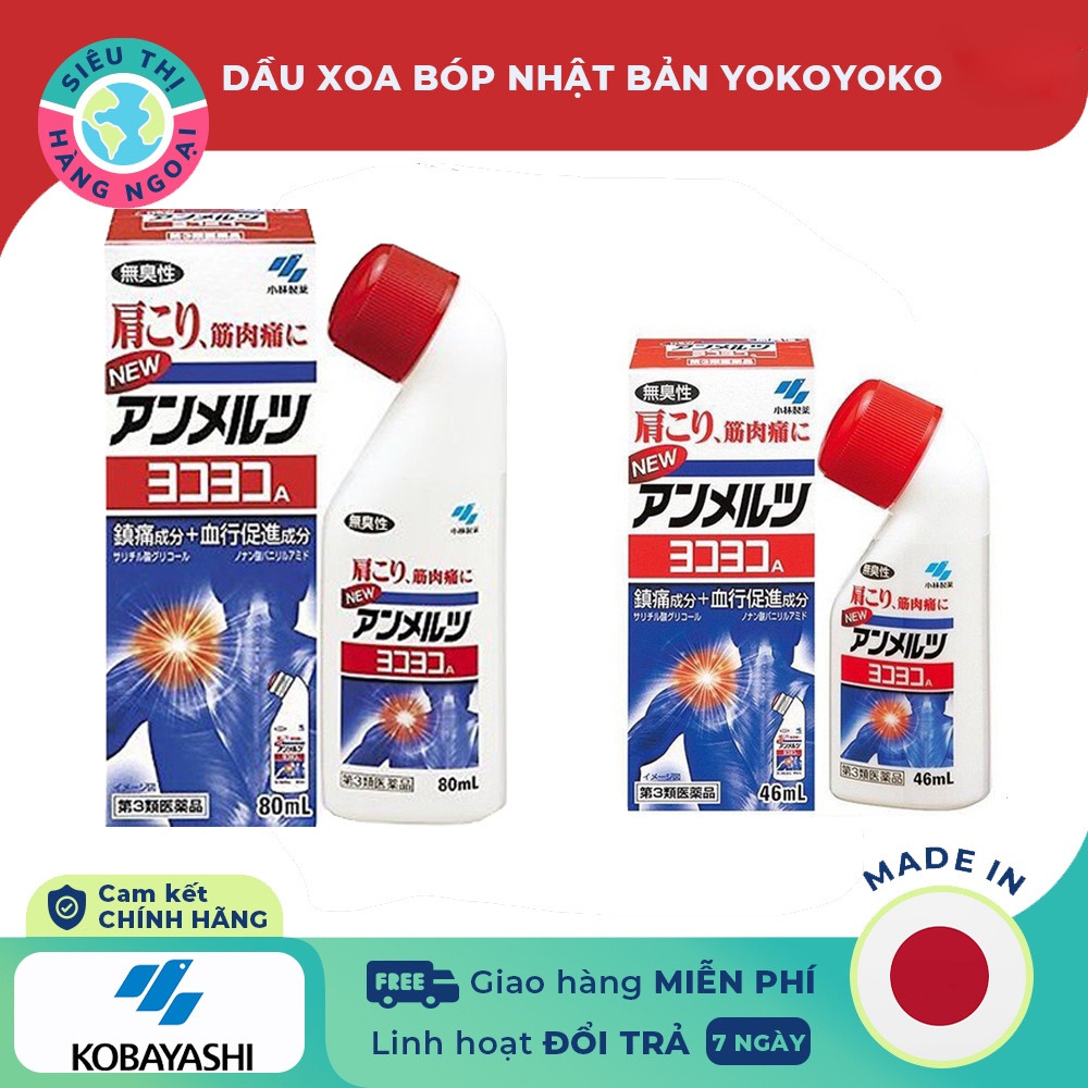 Dầu nóng Yokoyoko 46ml &amp; 80ml [giúp giảm cơn đau nhanh chóng, đem đến cảm giác dễ chịu, thư giãn]