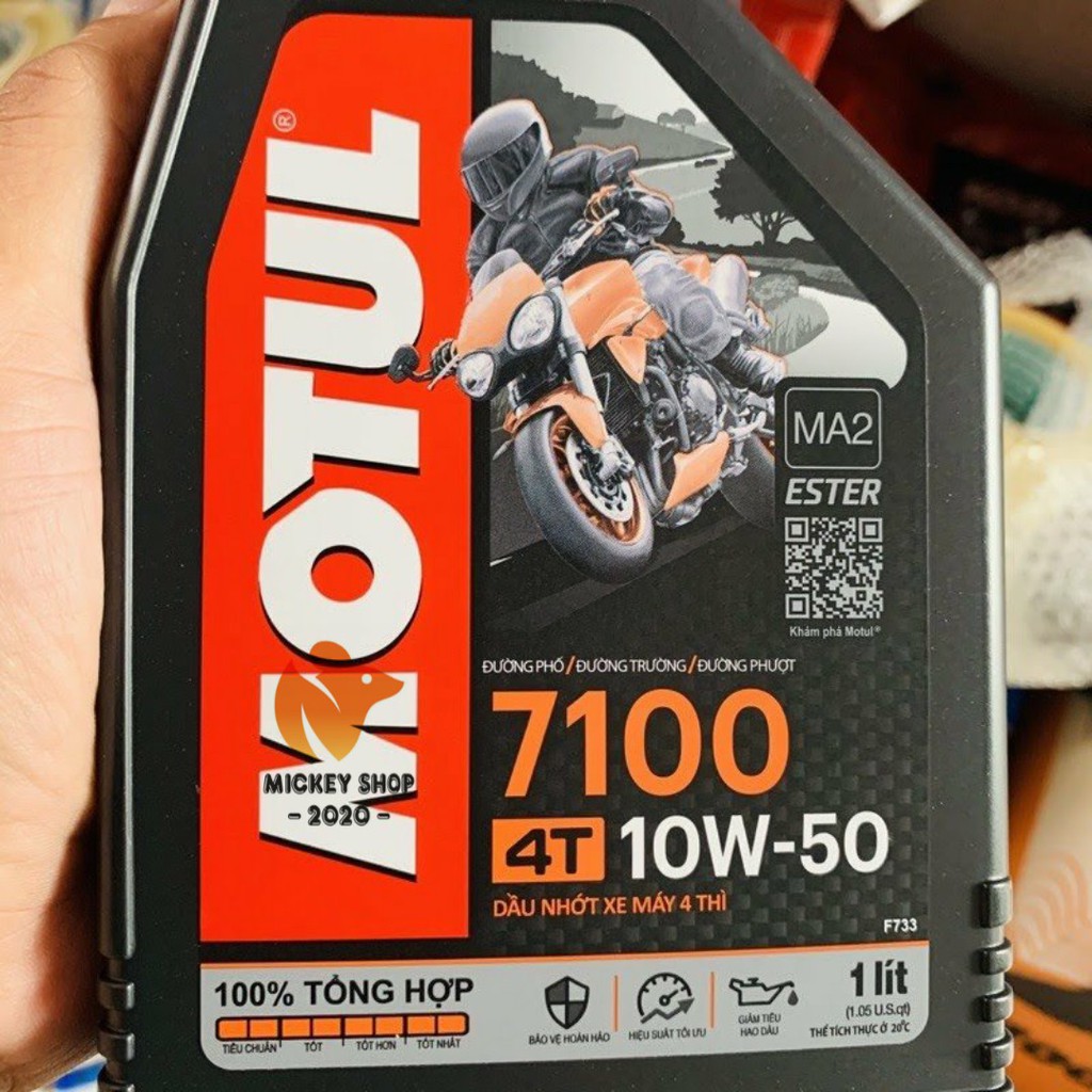 [ CHÍNH HÃNG ] Dầu Nhớt Xe Máy 4 Thì Motul 7100 4T 10W50 MA2 (100% Tổng Hợp - Ester) 1 Lít