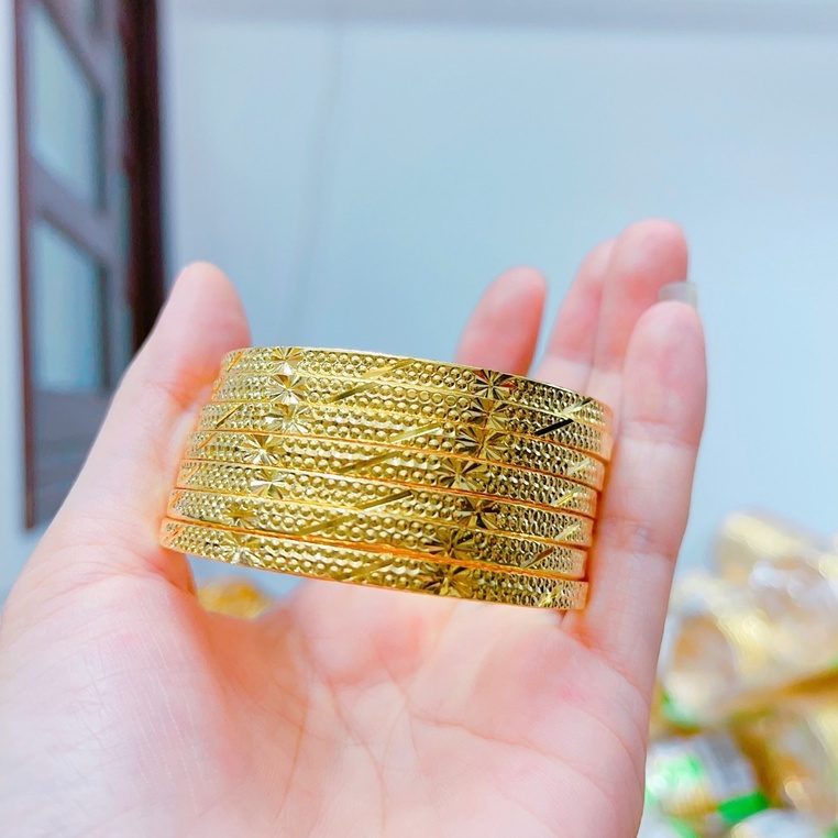 Bộ Vòng Tay 7 Chiếc Ximen Chạm Chấm Bi Khắc Tháp Xéo - Trang Sức Queen - 1024468 - 54