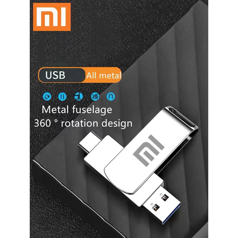 Xiaomi Ổ Đĩa USB Kép OTG 2TB 1TB 512G 256GB 128G 64G 32G 16G 8G type-c Bằng Kim Loại Chuyên Dụng