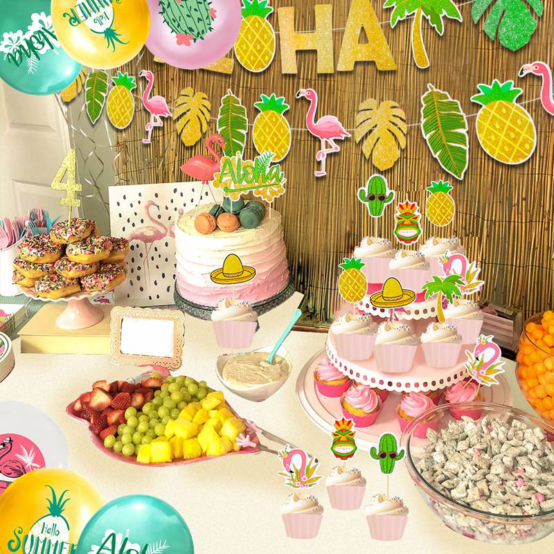 Bộ Bong Bóng Trang Trí Tiệc Hình Hồng Hạc/Quả Dứa Nhiệt Đới