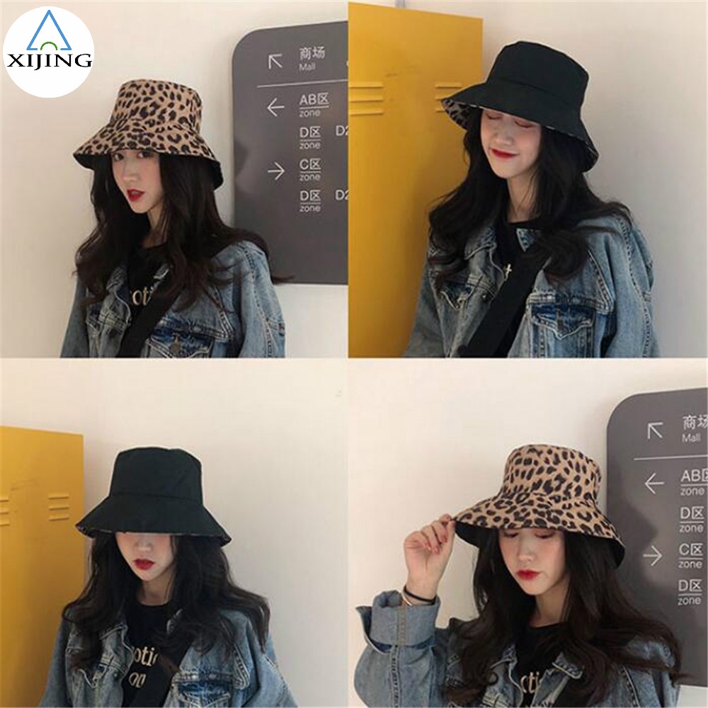 Nón Vành Tròn Hai Mặt Họa Tiết Da Báo Phong Cách Hàn Quốc