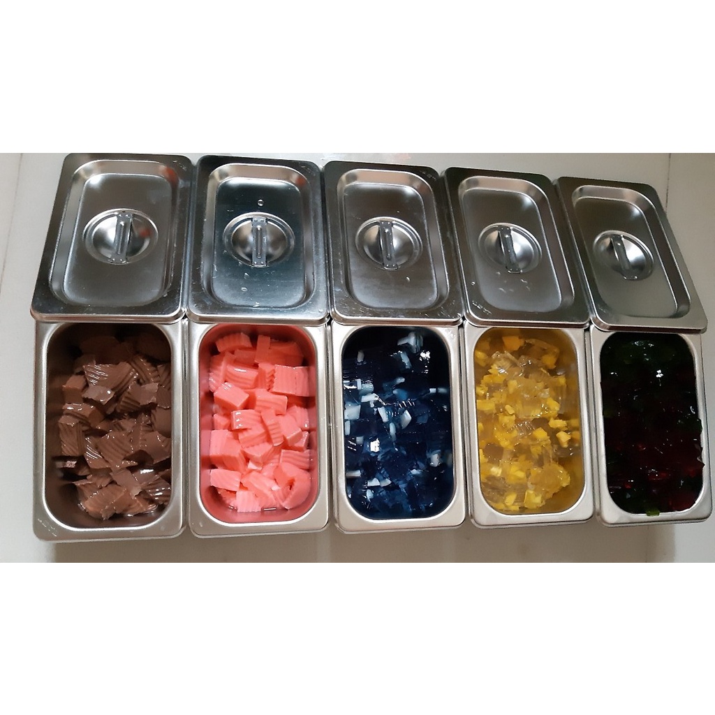 Khay inox GN 1/9 Đựng Thạch Topping Đựng Thực Phẩm Các Size